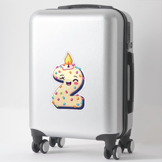 2e verjaardag Sticker (Koffer)