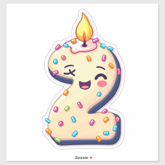 2e verjaardag Sticker (Vel)