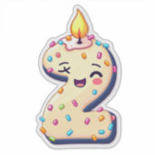 2e verjaardag Sticker (Voorkant)