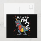 2e verjaardag T Rex dinosaurus Briefkaart (Voorkant / Achterkant)