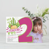 2e verjaardag Taco Fiesta Foto Kaart (Staand voorkant)