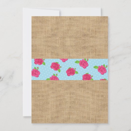 2e verjaardag Tea Party Two 2 Burlap Roos nodigt u Kaart (Achterkant)