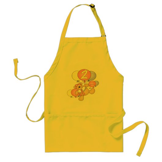 2e verjaardag Teddy Bear Standaard Schort (Voorkant)