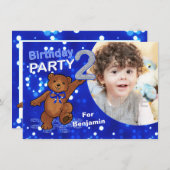 2e verjaardag Teddy Bears Party, aangepaste foto Kaart (Voorkant / Achterkant)