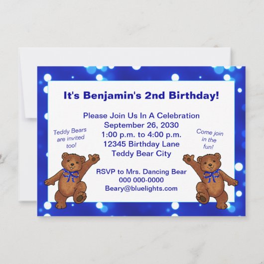 2e verjaardag Teddy Bears Party, aangepaste foto Kaart (Achterkant)