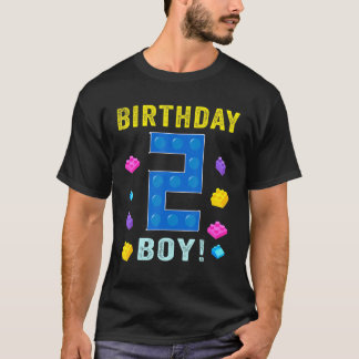 2e verjaardag twee 2 jaar oude blokbouwbakken K T-shirt