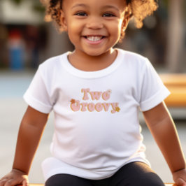 2e verjaardag Twee Groovy Retro Floral Kinder Shirts