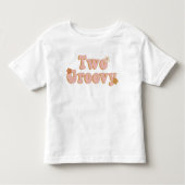 2e verjaardag Twee Groovy Retro Floral Kinder Shirts (Voorkant)