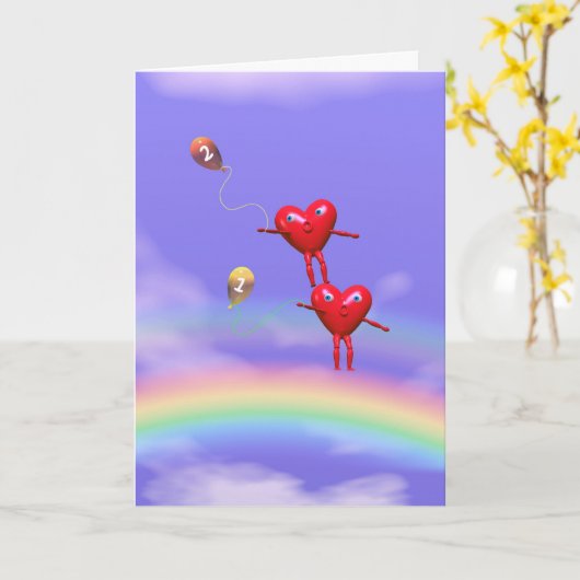 2e verjaardag - twee jaar oud bereiken kaart (Gele Bloem)