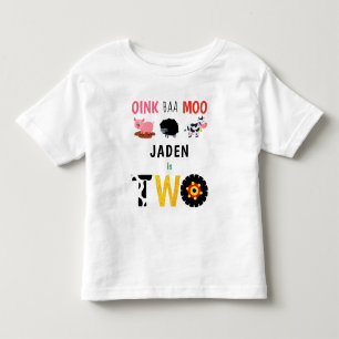 2e verjaardag Twee jaar oud Boerderij geboortedag Kinder Shirts