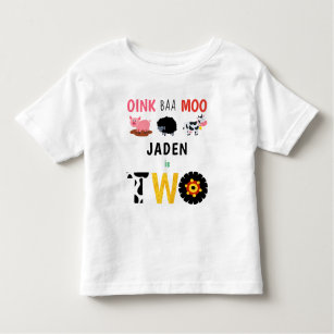 2e verjaardag Twee jaar oud Boerderij geboortedag Kinder Shirts