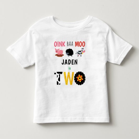 2e verjaardag Twee jaar oud Boerderij geboortedag Kinder Shirts (Voorkant)
