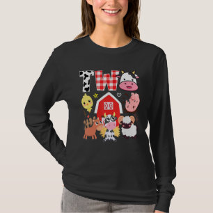2e verjaardag Twee jaar oud Boerderij thema dieren T-shirt