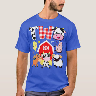 2e verjaardag Twee jaar oud Boerderij thema dieren T-shirt