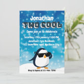 2e verjaardag Twee koele pinguïn jongen Kaart (Staand voorkant)