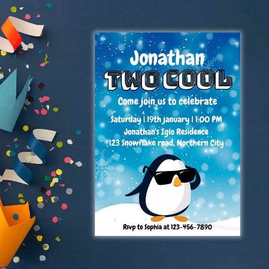 2e verjaardag Twee koele pinguïn jongen Kaart