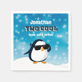 2e verjaardag Twee koele pinguïn jongen Servet