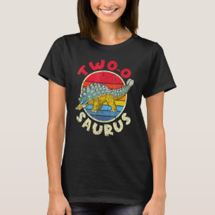 2e verjaardag twee o saurus i ankylosaurus i famil t-shirt