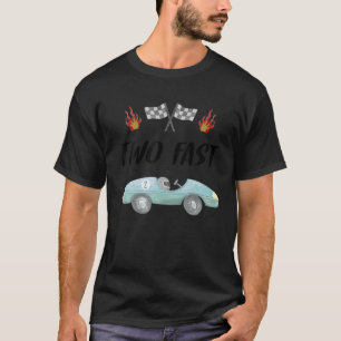 2e verjaardag twee snelle race auto tweede dag fee t-shirt