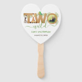 2e Verjaardag Twee Wilde Safari Dieren Oerwoud Fot Handwaaier (Voorkant)