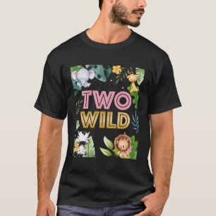2e verjaardag twee wilde tweede dag dier partij t-shirt