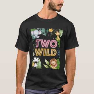 2e verjaardag twee wilde tweede dag dier partij t-shirt