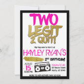 2e verjaardag Tweede Legit met Hip Hop Uitnodiging (Voorkant)