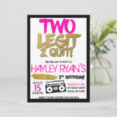 2e verjaardag Tweede Legit met Hip Hop Uitnodiging (Staand voorkant)