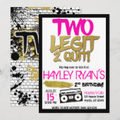 2e verjaardag Tweede Legit met Hip Hop Uitnodiging (Voorkant / Achterkant)