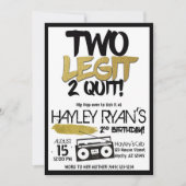 2e verjaardag Tweede Legit met Hip Hop Uitnodiging (Voorkant)