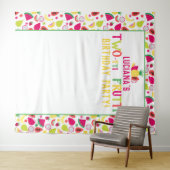 2e verjaardag Two-tti Frutti Fruit verjaardagsfees Wandkleed (In Situ (horizontaal))