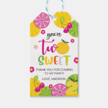 2e verjaardag TWOTTI FRUITTI Fruit Dank u Label