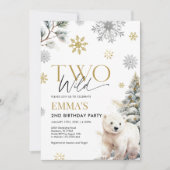 2e Verjaardag Uitnodiging Beer, Twee Wilde Verjaar (Voorkant)