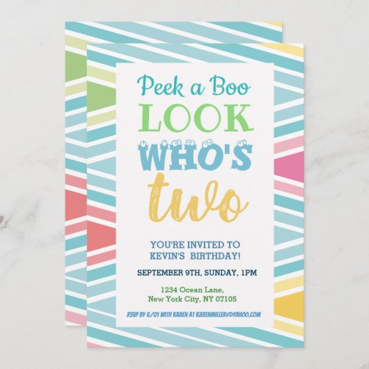 2e verjaardag Uitnodiging Gezegden (Voorkant / Achterkant)