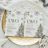 2e verjaardag uitnodiging, gouden twee wilde verja kaart