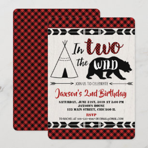 2e verjaardag uitnodiging jongen wild twee beer