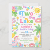 2e verjaardag uitnodiging meisje - twee het meer (Voorkant)