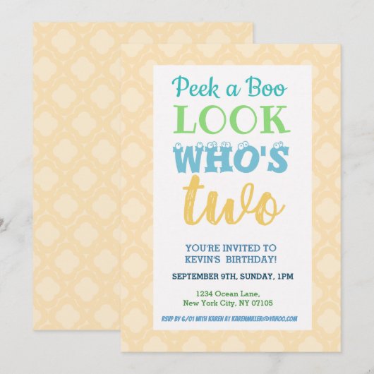 2e verjaardag Uitnodiging Tekst (Voorkant / Achterkant)