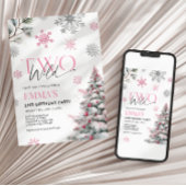 2e verjaardag uitnodiging, twee wilde roze verjaar kaart