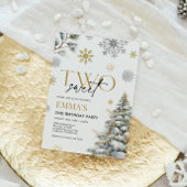 2e verjaardag uitnodiging, winter twee verjaardag kaart