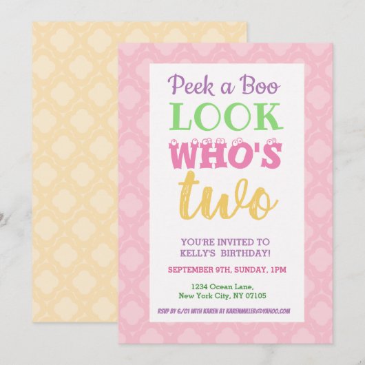 2e verjaardag Uitnodigingslogans Kaart (Voorkant / Achterkant)