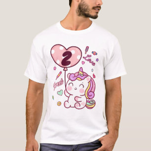 2e verjaardag Unicorn Outfit . 2 jaar Cute Unicorn T-shirt