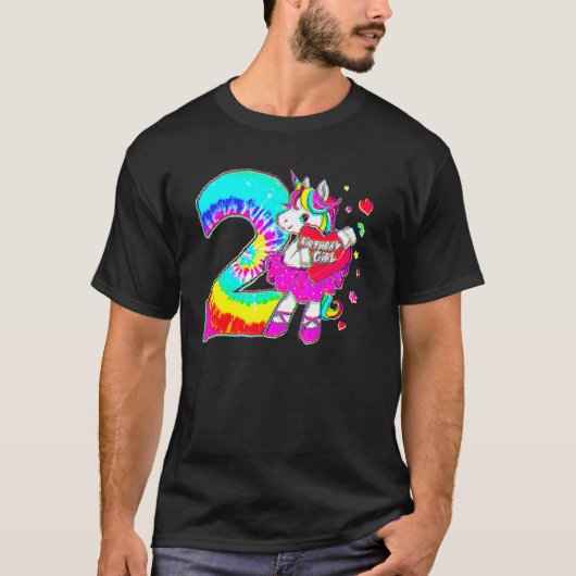 2e verjaardag Unicorn voor meisjes 2 jaar oud T-shirt (Voorkant)