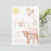 2e verjaardag van de boerderijdieren op de werf va kaart (Staand voorkant)