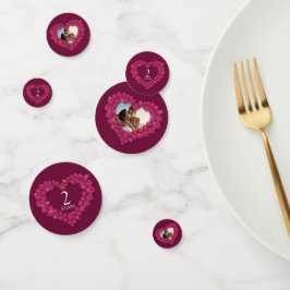 2e verjaardag van de Garnet-bruiloft foto rood Confetti