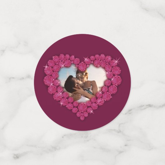 2e verjaardag van de Garnet-bruiloft foto rood Confetti (Kleine voorkant)