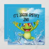 2e verjaardag van de kikker Jumplg in water Kaart (Voorkant / Achterkant)