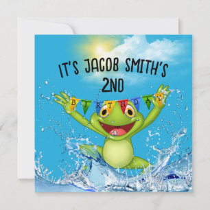 2e verjaardag van de kikker Jumplg in water Kaart