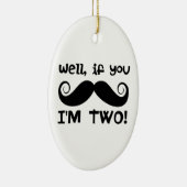 2e verjaardag van de Mustache Keramisch Ornament (Rechts)