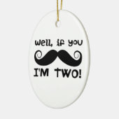 2e verjaardag van de Mustache Keramisch Ornament (Links)